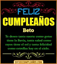GIF Frases de Cumpleaños Beto